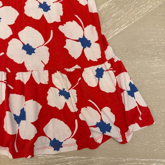 LOFT Red Blue and White Floral Mini Sun Dress - Picture 2 of 9